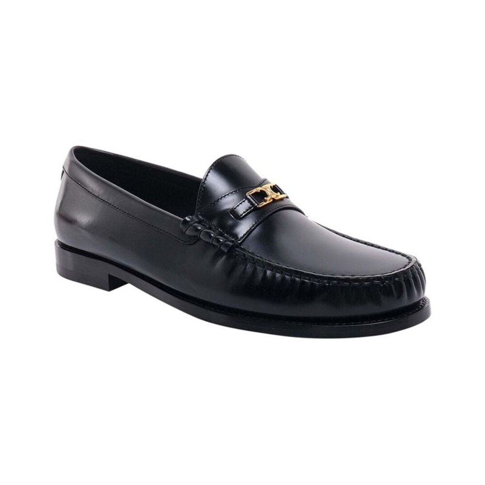 Celine Luco Triomphe Leather Loafer, Black